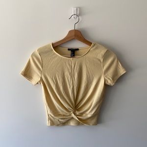F21 Yellow Front Tie Croptop(buy 1+ for low price)